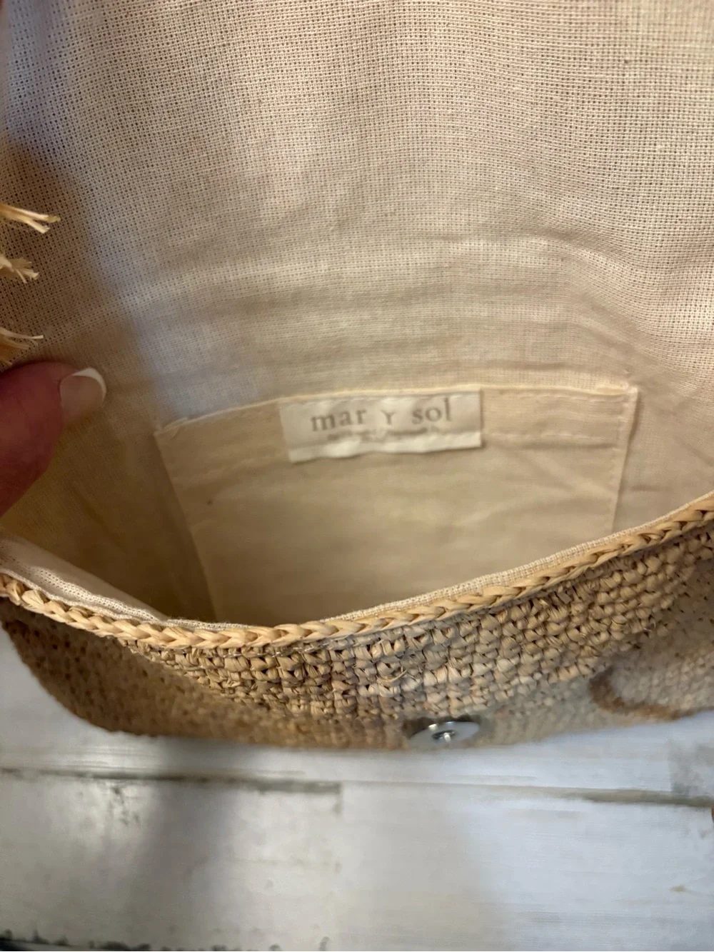 Rafia mar y sol crossbody tan purse
